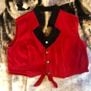 Vintage 100% cotton red denim vest
